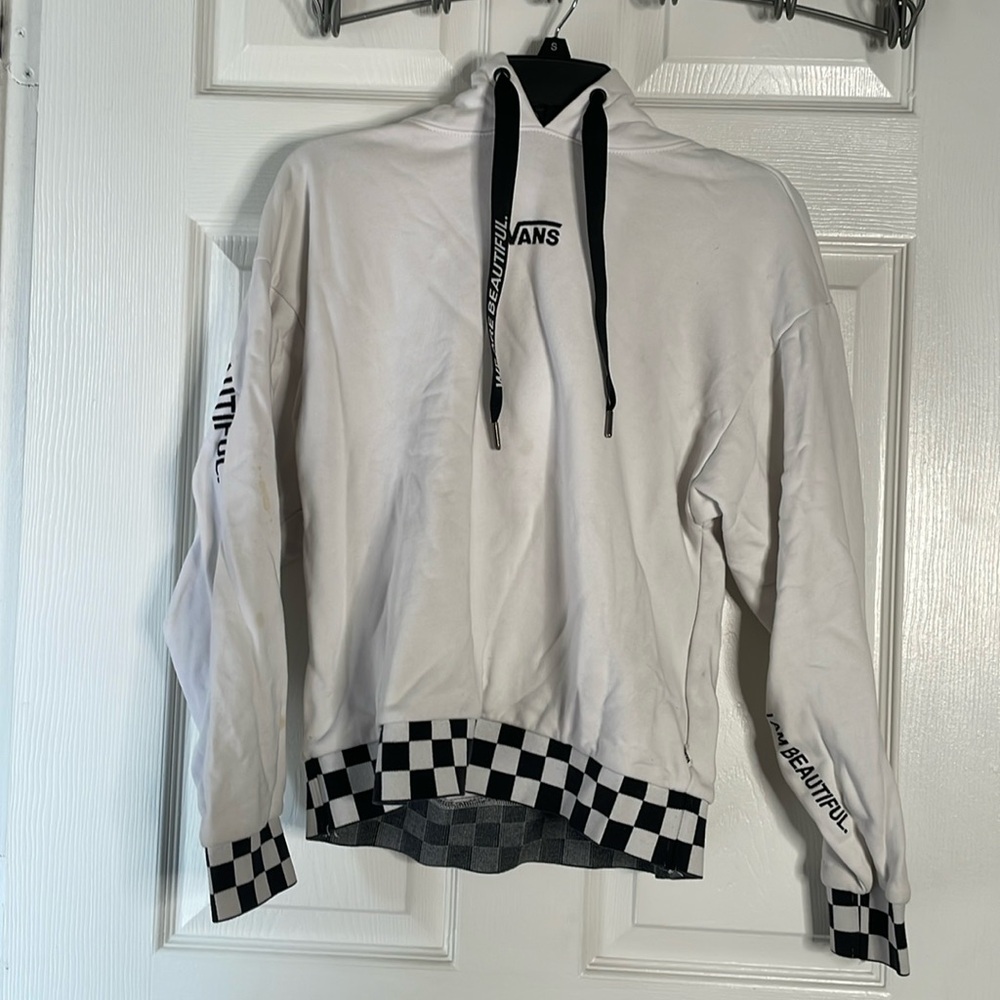 Vans you are beautiful checkered hoodie sweatshirt